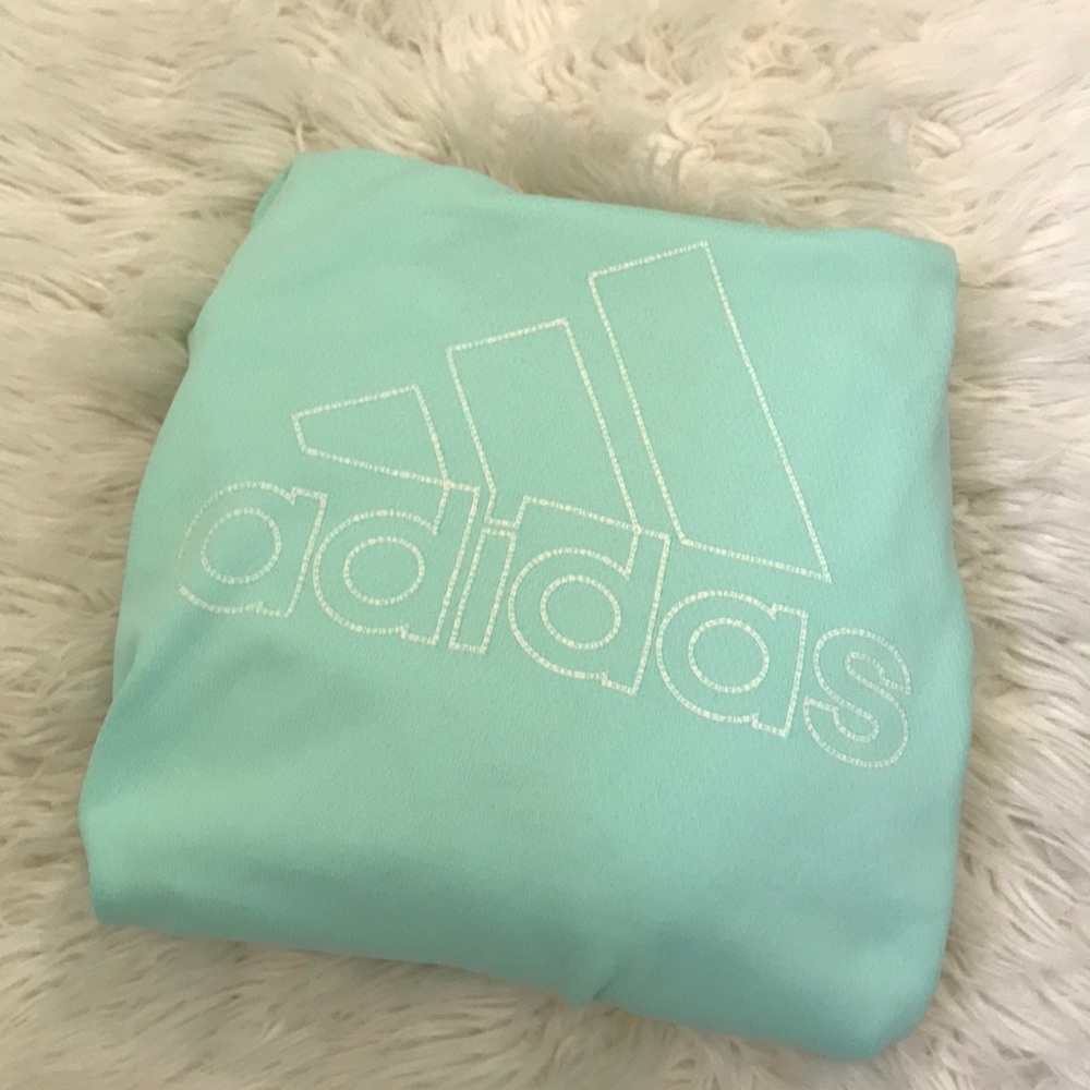 Light aqua colored adidas hoodie